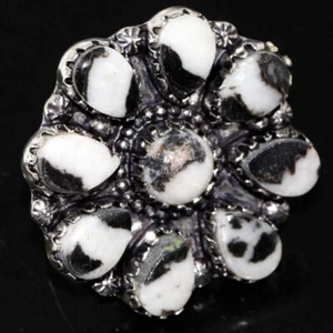Big Cluster White Buffalo Turquoise Top Quality Ring US 9.5 GW - Picture 1 of 3