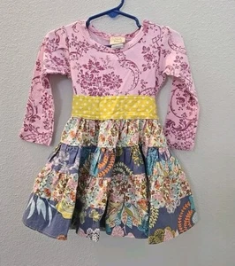 Haute Baby Pieced Tiered Ruffled Dress with Sash Tie Girls Size 2T - Picture 1 of 3