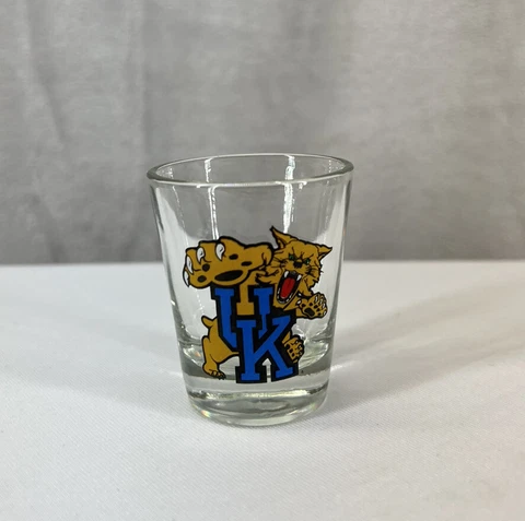 Vintage Logo University of Kentucky Wildcats  Shot Glass - NEW Cover