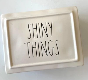 RAE DUNN Jewelry Box SHINY THINGS Trinket Farmhouse LL Lid 5" x 6.5" NWT - Picture 1 of 5