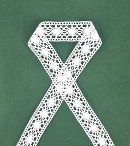 Spitzenborte, Baumwolle, Pat. 502dor, Breite 30 mm, 1 Meter lang, weiße Farbe - Bild 1 von 5