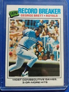 1977 Topps George Brett #231, 1976 Record Breaker, Great Condition