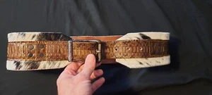 Hollywood Trading Company Cowhide And Snakeskin Womens Belt - Picture 1 of 10