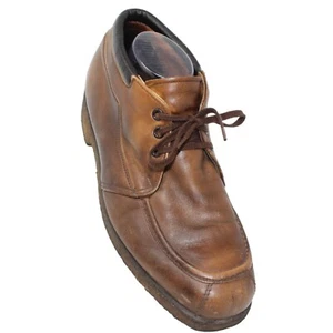 VTG 70s Nomads Wright Sz 9.5D Short Chukka Brown Leather Mock Toe Lace Up Boots - Picture 1 of 13