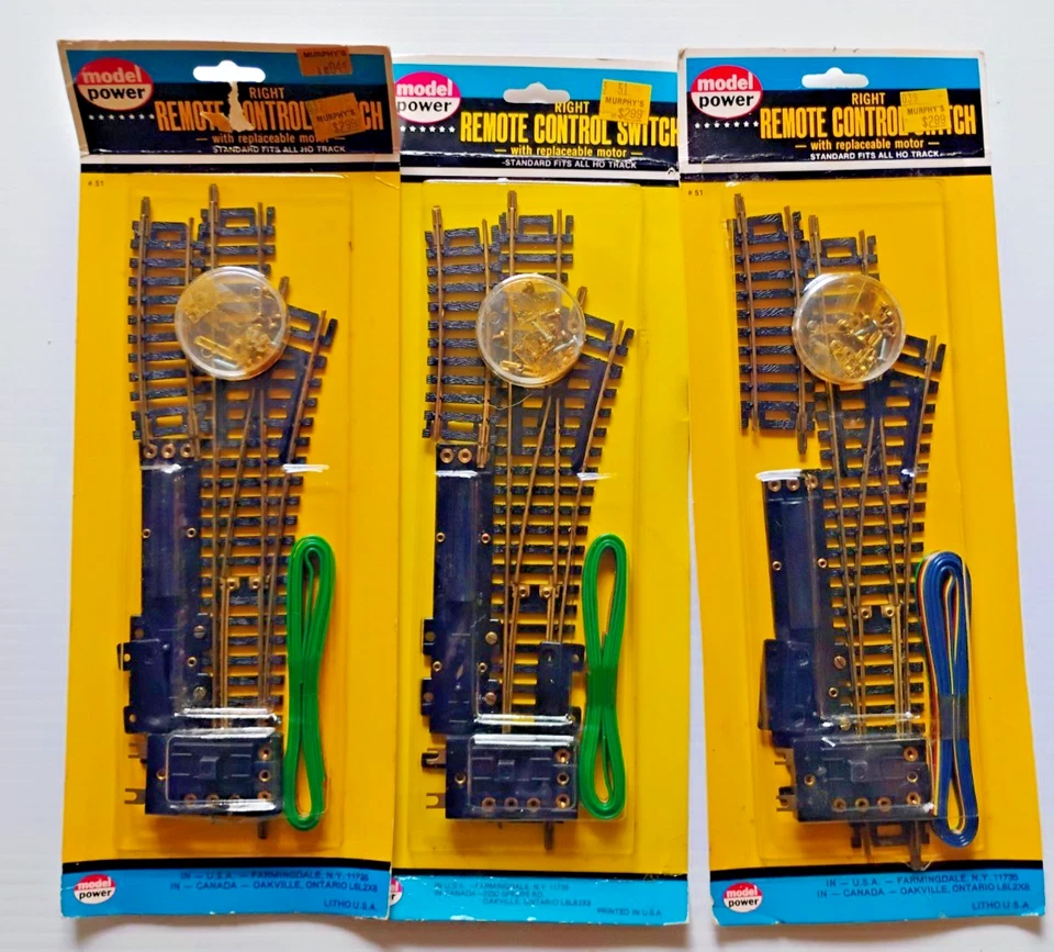 3 MODEL POWER RIGHT REMOTE CONTROL SWITCH W/ REPLACEABLE MOTOR STANDARD HO TRACK - Image 1 of 4