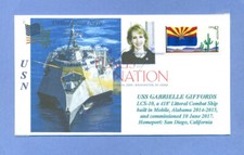 USS GABRIELLE GIFFORDS LCS-10 Littoral Combat Ship Photo Cachet First Day DCP 