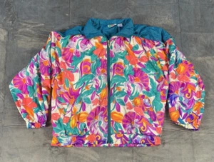 Vintage Bold Spirit Women's Size L Floral Retro Windbreaker Jacket - Picture 1 of 8