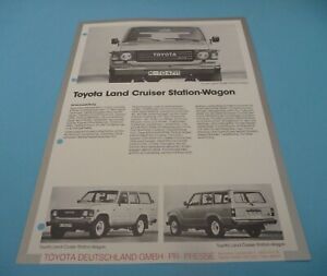1981 TOYOTA LAND CRUISER SW Brochure Folder Prospekt Dépliant Catalogue Deutsch