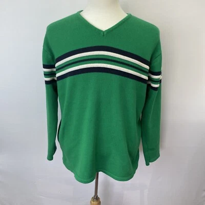 Suéter Fiorlini Vintage Años 90 Adulto XL Cricket Cuello en V Preparación Tejido a Rayas Foto 1 de 4