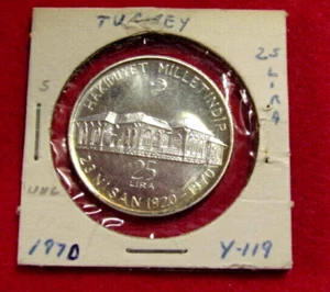 Turkey 1970 25 Lira unc Coin - Picture 1 of 5