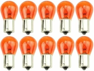 Box of 10 X 581 12v Py21w Amber Orange Indicator Car Bulbs Bau15s off Set Pins - Picture 1 of 4