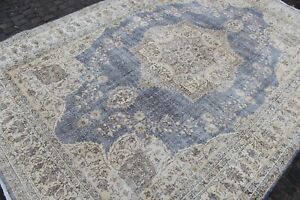9x13 Oversize Vintage Handmade Turkish Large Blue Area Rug Carpet 156"x110"