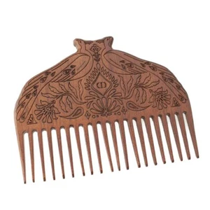 Beautiful Authentic DIOR CD Logo Wood Flower Peacock Hair Care Comb Brown - Picture 1 of 7