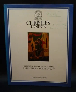 Christie's Russian And Greek Icons And Russian Works of Art, 1985 Catalogue - Picture 1 of 3
