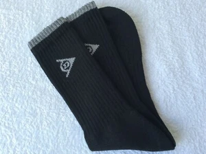 MENS HIGH QUALITY COTTON DUNLOP SPORT CREW SOCKS BLACK ARCH SUPPORT  - Picture 1 of 2