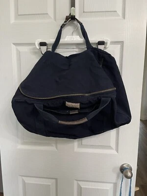 Vintage SQUARE RIGGER Lands’ End Carry On Canvas Navy Blue Duffle Travel Bag - Image 1 of 4