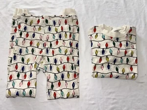 Hanna Anderson Pajama Set sz 10 Bottom & Top Christmas Ornaments Organic Cotton! - Picture 1 of 4