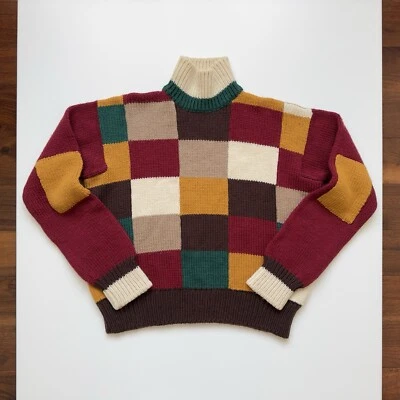 Dsquared2 A/W 2001-2002 Check Wool Turtleneck Sweater Size XL - Image 1 of 4