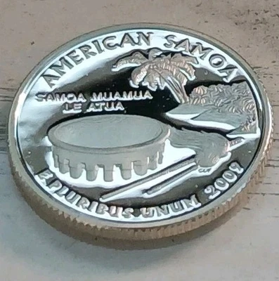 2009-S 90% Silver Cameo Proof AMERICAN SAMOA Washington Quarter ~ Ships Free! - Image 1 of 4