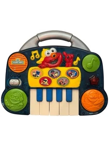 Vintage 1998 Sesame Street Elmo’s Keyboard Piano Music Tyco Dark Blue Works! - Picture 1 of 2