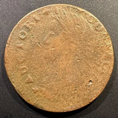 1787 Draped Bust Left Connecticut Copper Miller 45-CC R-5+ Habsburg Jaw Bent - Image 1 of 2