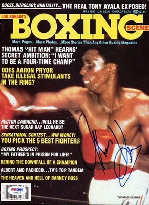 Thomas "Hitman" Hearns Autographed Signed Boxing Scene Magazine Cover PSA/DNA - Image 1 of 2