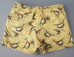 Vintage 40er Jahre Herren Badeshorts Sanforized Gr.36 gelb Print Mid Century Swordfish - Bild 1 von 12