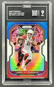 Larry Fitzgerald 2020 Panini Prizm rojo blanco azul Prizm #263 etiqueta 9 como nuevo emoción - Imagen 1 de 4