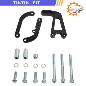 For SBC Chevy 327 350 383 LWP Saginaw Aluminum Power Steering Pump Bracket Black - Picture 1 of 9