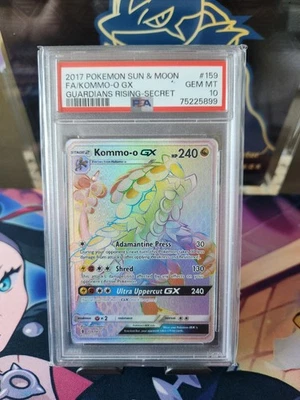 Pokemon Kommo-o GX 159/145 Secret Rare Card Sun & Moon Guardians Rising PSA 10 - Image 1 of 2