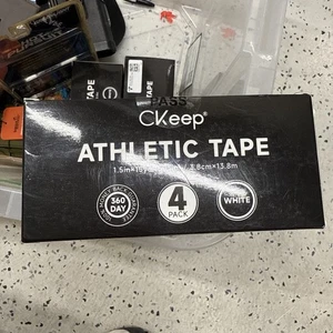 CKeep Athletic Tape 4 Pack White Sports Tape, Very Sturdy No Glue Residue - New - Picture 1 of 6