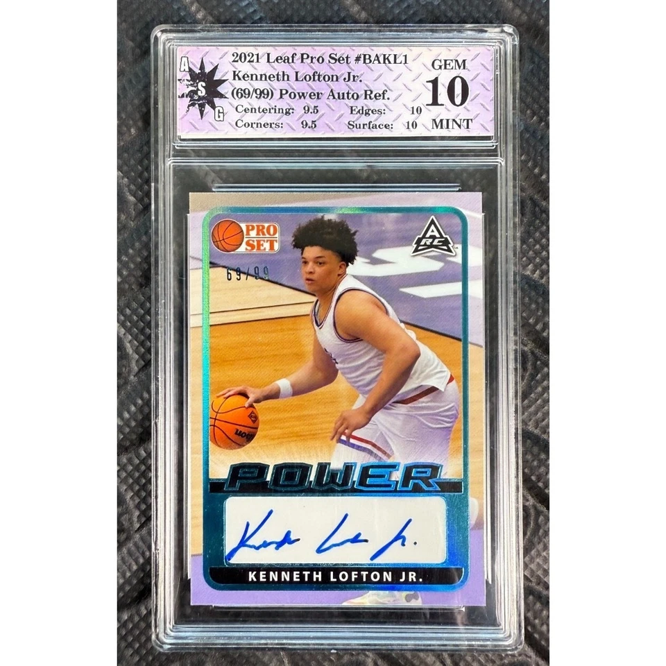 2021-22 Leaf Pro Set Power Auto Refractor Kenneth Lofton Jr. #BA-KL1 Gem Mint 10 - Image 1 of 1