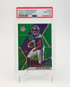 Justin Jefferson 2020 Mosaic Green Prizm RC #209 PSA 10 Vikings - Picture 1 of 2