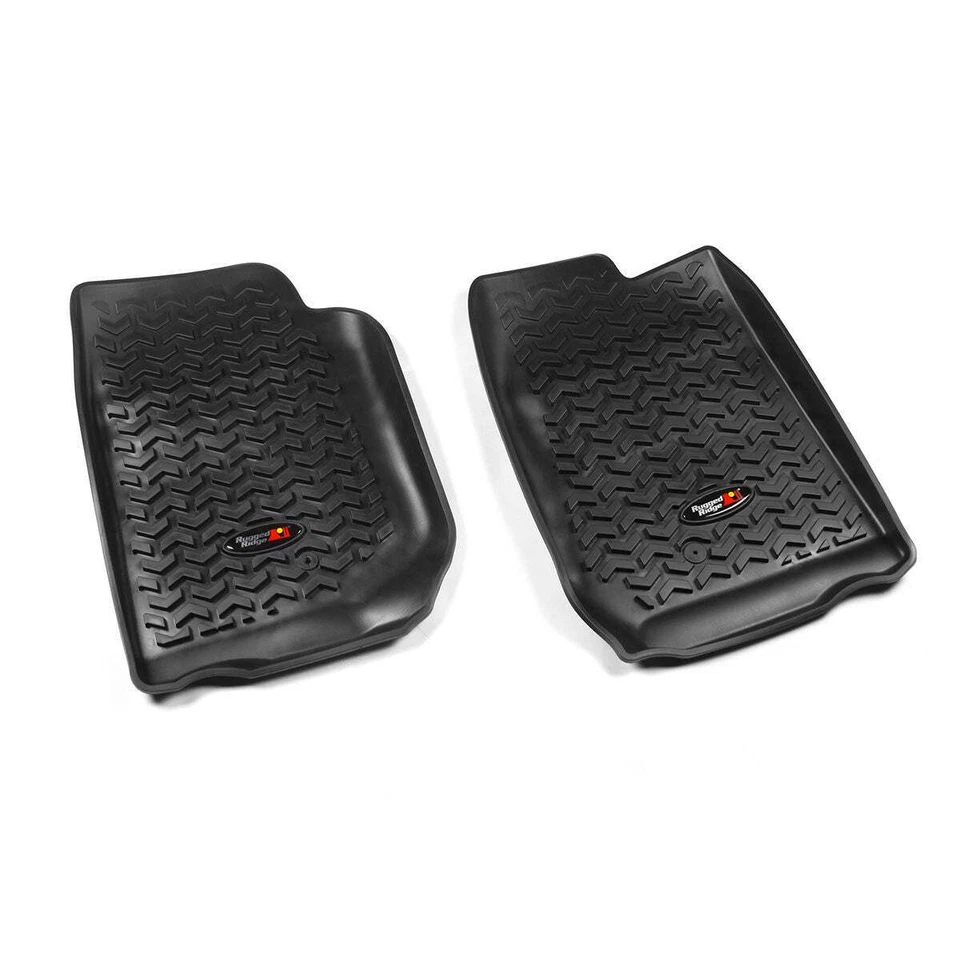 Rugged Ridge 12920.01 Floor Liners Front Black 07-13 Jeep Wrangler - Image 1 of 1