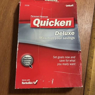 Quicken DELUXE 2008 For Windows PC Software Genuine Pre Owned - Image 1 of 3