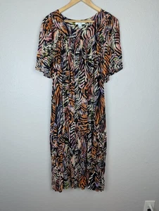 Go Softly Kleid Damen groß schwarz bunt Terrasse Lounge Kaftan Boho Maxi - Bild 1 von 7
