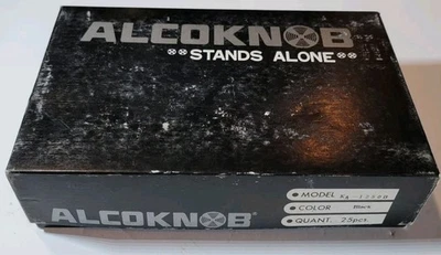Alcoknob Control Knobs Model 1250B Black Anodized Aluminum Full Box Of 25 NIB - Image 1 of 4