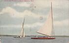 See Genf Wisconsin ~ Ein Enge Finish-Sailboat Race ~ 1922 Postkarte