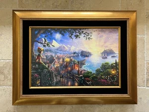 THOMAS KINKADE ""PINOCCHIO WÜNSCHE AUF EINEM STAR "" 18"" X 27"" I/P HE GICLEE LEINWAND - Bild 1 von 5