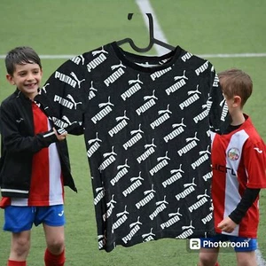 Puma Logo T-Shirt Size M 8 Boy's (T83) - Picture 1 of 2