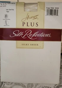 Hanes Plus Silk Reflections Pearl Pantyhose Silky Sheer 1X One Plus Control Top  - Picture 1 of 5
