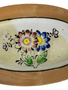 Plato pequeño de colección Lusterware estampado de flores multicolor pintado a mano - Imagen 1 de 7