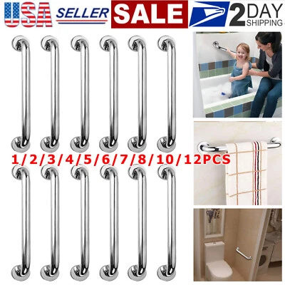 LOTE de 1 a 12 pacotes de barra de apoio de chuveiro de aço inoxidável para deficientes alça de segurança para banheiro - Imagem 1 de 4