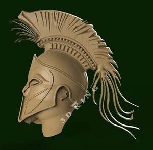 STL 3D Model SPARTANS HEAD for CNC Router Aspire Artcam 3D Printer Engraver - Picture 1 of 1