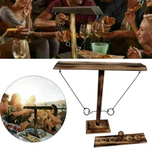 Trinkspiel Spielzeug Holz Haken Ring Werfen Spiel Tischplatte Ringwurfspiel - Bild 1 von 9