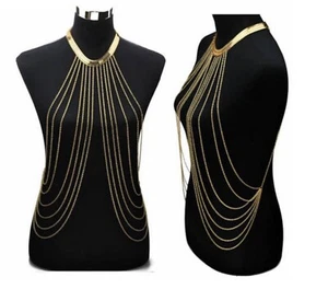 Sexy Collar Borla Enchapado en Oro Celebridad Serpiente Diseño Recurrido Look Vintage GGG68 - Imagen 1 de 10