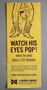 1962 - 1963 HALCO Toy Cap Gun Holster Promotional Catalog Insert Flyer Brochure - Picture 1 of 6