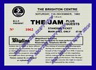 The Jam Final Konzert Ticket Stumpf Brighton 11 Dezember 1982 A4 Eu Plakat Sign