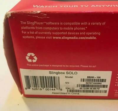 NEW - Slingbox SOLO SB260-100 Sling Media NIB  - Image 1 of 3