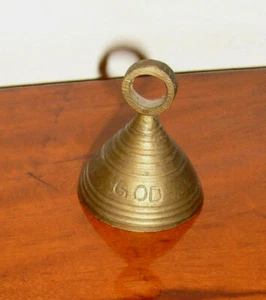 Brass Bells, 3 Vintage Small Etched, 1 3/4 inch to 3-inches Tall, India, Japan - Picture 1 of 11